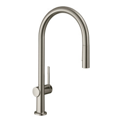 Hansgrohe Talis M54 Single lever kitchen mixer 210 with pull-out spray, 2 spray modes, Stainless steel finish (72800800)