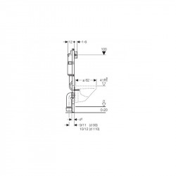 Geberit Duofix UP100  Frame + Ideal Standard Tesi Aquablade Bowl + Delta21 chrome flush plate (SETUP100-AQUA4)