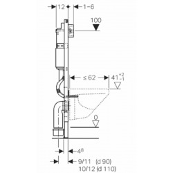 Geberit Toilet set Duofix frame + Ideal Standard Bowl Tesi Aquablade + White flush Plate (TesiGeb3)