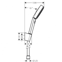  Pulsify Select XXL Performance Hand Shower Set 105mm + 125cm Shower Hose + Holder, Chrome (24302000)