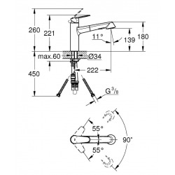  Eurodisc Cosmopolitan Single-lever sink mixer 1/2", chrome (32257002)