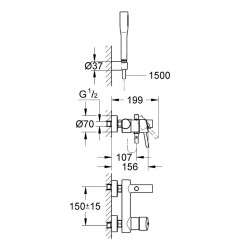  Concetto Single-lever bath/shower mixer 1/2", Chrome (32212001)