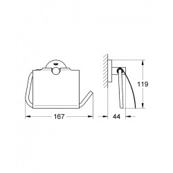  Essentials Toilet roll holder, Chrome (40367001)