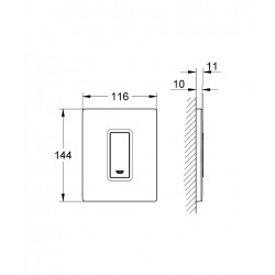  Skate Cosmopolitan Flush plate for urinals, Chrome (38784000)