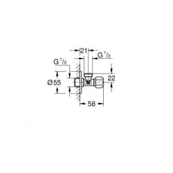  Angle valve 1/2", Chrome (22032000)