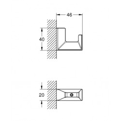  SELECTION CUBE Robe hook, Chrome (40782000)