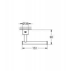  Atrio Toilet roll holder, Brushed Hard Graphite (40313AL3)