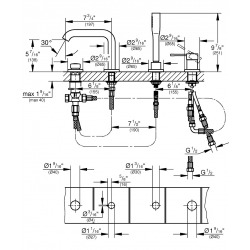 ESSENCE 4-hole single-lever bath combination, assembly with our without frame, Cool sunrise (19578GL1)  ESSENCE 4-hole single-lever bath combination, assembly with our without frame, Cool sunrise (19578GL1)