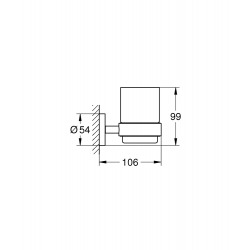 Essentials Crystal glass with holder, Chrome (40447001)  Essentials Crystal glass with holder, Chrome (40447001)