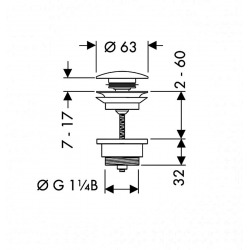  Waste set push-open for basin and bidet mixers, Finishplus, Polished gold optic (50100990)