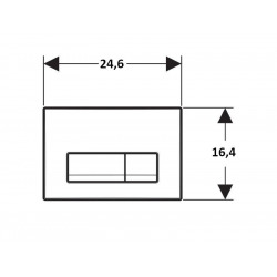  Delta 50 Dual Flush Plate, Glossy Black (115.119.DW.1)