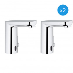 Grohe Eurosmart Cosmopolitan E 2 Set of 2 1/2″ Infrared basin mixer taps, adjustable temperature limiter, Chrome (36327001-DUO)