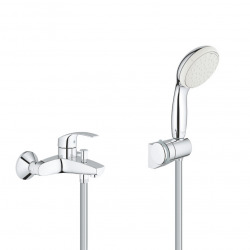 Grohe Set of Tempesta 100 single lever bath/shower mixer + 2 jet hand shower with holder, Chrome (32158002-Tempesta3)