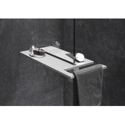 HÜPPE Select+ Towel rack with shelf 40 x 22 cm, Matt Silver