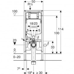  Toilet set support frame with SAT rimless bowl, invisible fixings + softclose seat + Flush plate (GebSatrimless-CR+)