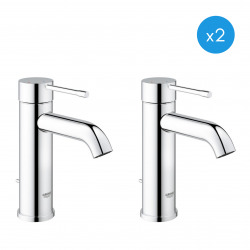 Grohe Essence - Set of 2 1/2" single lever basin mixers Size S, Chrome (23591001-DUO)