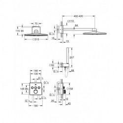 Grohe Grohtherm SmartControl Shower set Rainshower 310 SmartActive Cube + free WashBall anti-limescale accessory (34706000)
