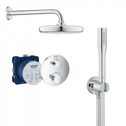 Grohe Concealed shower set with thermostatic mixer, head shower 210mm + Hand shower with wall holder (34727000-PerfectStick)