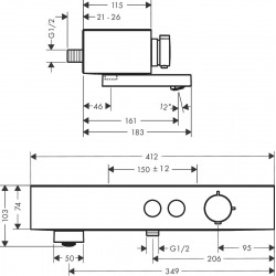  ShowerTablet Select Bath/shower thermostat 400 for exposed installation with shelf and rotating spout, Chrome (24340000)