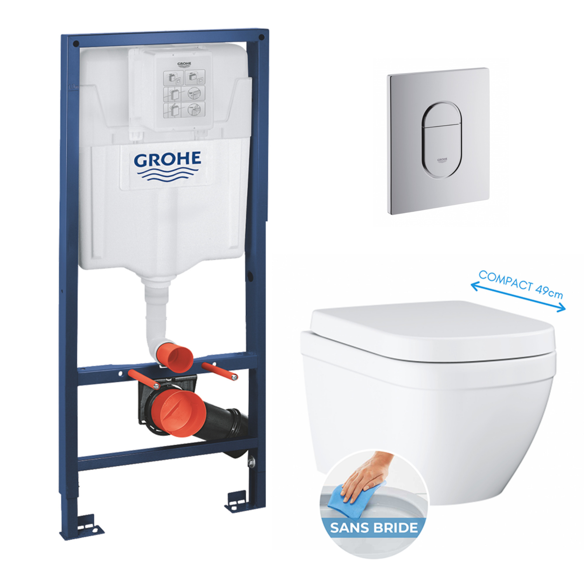 Euro Ceramic Cuvette WC suspendue compact