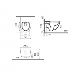  Sento SmoothFlush Rimless Toilet + softclose seat, Matt black (7848-083-6147)