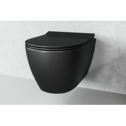 Vitra  Sento SmoothFlush Rimless Toilet + softclose seat, Matt black (7848-083-6147)