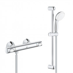 Grohe Precision Flow Thermostatic Shower Mixer Set + 2 jets Hand Shower + 600mm bar + 1750mm Hose, Chrome