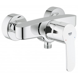  Shower set Eurostyle single lever mixer + Hand shower Stick 1 jet, wall bracket, flexible hose, Chrome (33590002-CUBESTICK)