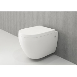 LIVEA Bello Wall-hung rimless toilet bowl + soft close seat, white (BelloRimless)