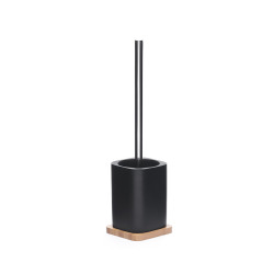 Optima Hombre Toilet brush in polyresin and bamboo wood, Black (HOM37)