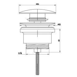 Optima Basin drain, Clic-clac, G" 5/4, Chrome (VF785CR)