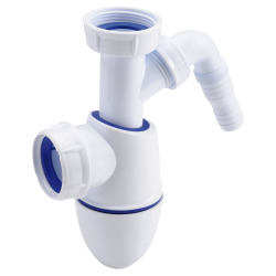 Nicoll Easyphon Siphon with pressure seal for sink, with connection for dishwasher (0224408)
