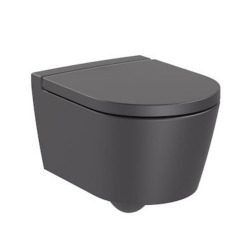  Inspira Set Compact wall mounted rimless toilet bowl  + soft close seat, Onyx (SetInspiraOnyx)