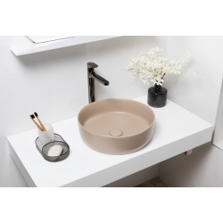 Swiss Aqua Technologies Countertop basin Infinitio 39 x 39 x 12 cm without overflow, matt brown (SATINF3939LBRM)