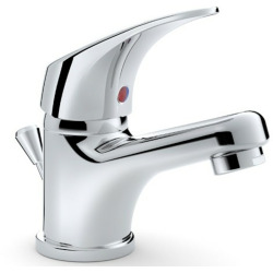 Siko hand basin with overflow, 35x28 cm + Jika Talas mixer (Roca Group) with pull rod and drain, Chrome (EUR913H3111)
