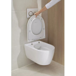iCon Rimfree wall-hung toilet with invisible fixings, shrouded, with softclose seat (501.664.00.1)