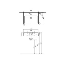 KOLO by Geberit Twins Rectangular washbasin 60x46cm with overflow (L51160000)