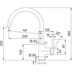 Lina Sink mixer with 360 rotation, matt black (115.0626.019)