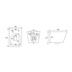 Swiss Aqua Technologies Infinitio wall-hung toilet without rim, invisible fixings + Softclose seat (SquareInfinitio)