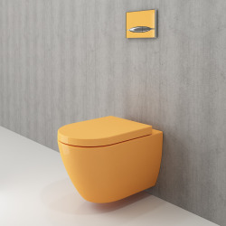 LIVEA Bello Wall hung toilet bowl without rim + soft-close seat, Mango (MangoBello)