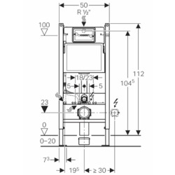  Toilet Frame + Swiss Aqua Technologies Rimless toilet + plate (SINFIGEB3)