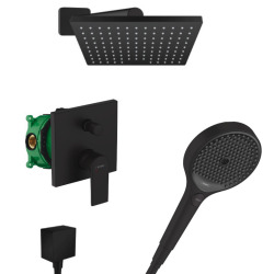 Hansgrohe Vernis Shape Rainfinity All-in-one shower set with 230 XXL head shower + 3jet hand shower, Matt black