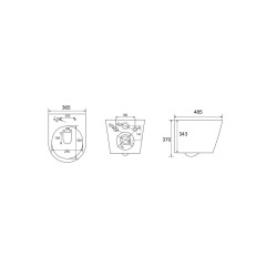 Geberit Toilet set Duofix frame + SAT Infinitio Design Rimless toilet Black matt + softclose seat + Delta 50 Black flush plate
