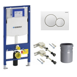 Geberit Set Duofix UP320 Support frame + Sigma01 White flush plate (UP320-Sigma01-B)