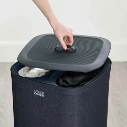 Joseph Joseph Tota laundry basket, easy to empty, 60L , Black (50002)