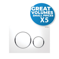 Geberit Set of 5 Geberit DUOFIX Sigma 20 toilet flush plates, white and chrome (115.882.KJ.1-GVP5)