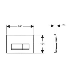  Delta 50 Flush plate for dual flush, matt chrome (115.119.46.1)