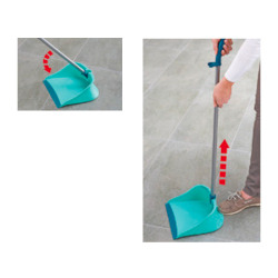 Leifheit Broom set with long handle and open dust pan, green (41404)