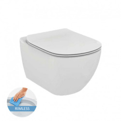 Villeroy & Boch Toilet set Frame + Ideal Standard TESI AquaBlade rimless bowl , invisible fixings + White flush plate (ViConnectTesi-2)