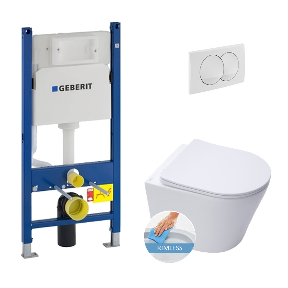 White discount toilet set